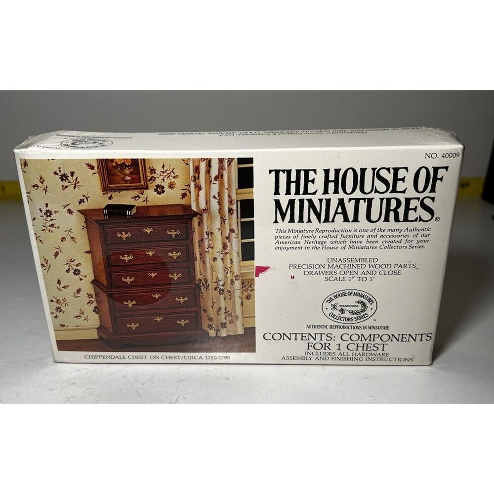The House of Miniatures Kit 40009 Chippendale Chest On Chest NEW SEALED vtg